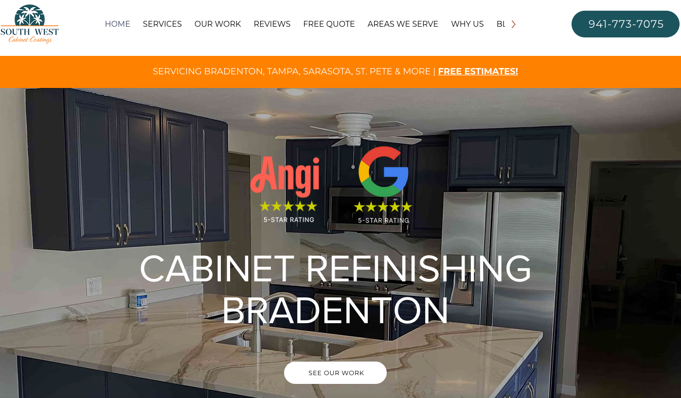 Southwest Cabinet Coatings Website Example